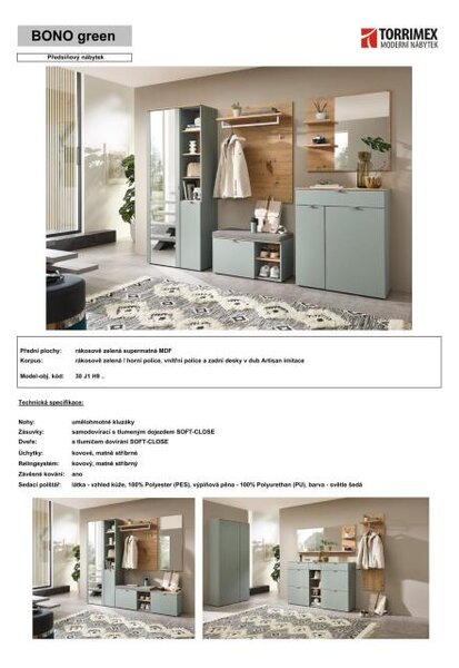 Předsíňový nábytek BONO green 82+03