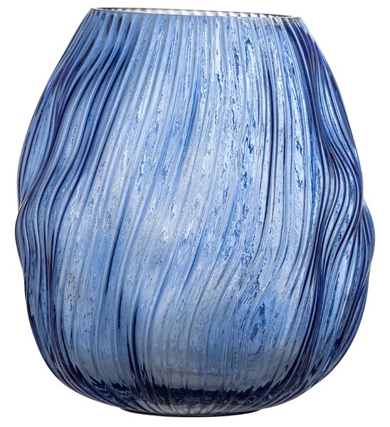 Modrá skleněná váza Bloomingville Leyla 20,5 cm