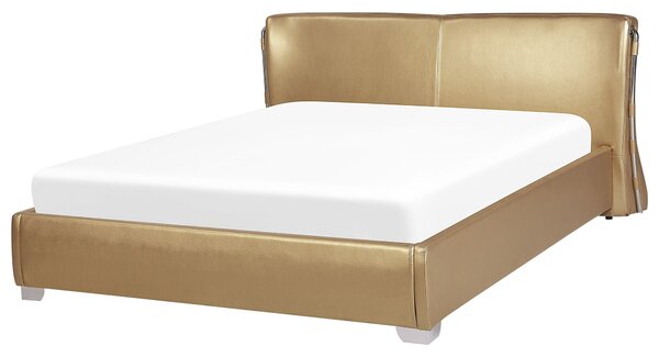 Vodní postel Kůže PARIS 160 x 200 cm Zlatá