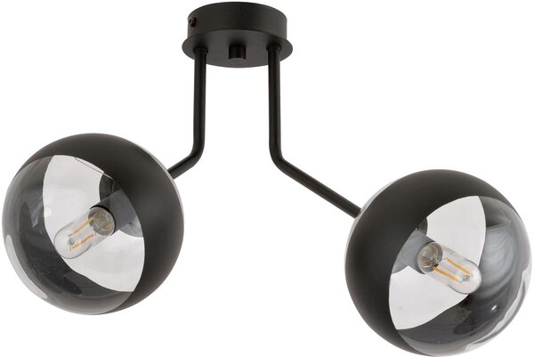 Emibig Nova Stripe stropní světlo 2x10 W černá-průhledná 1139/2
