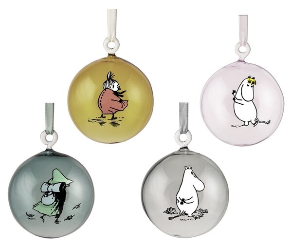 Muurla Set vánočních ozdob Moomin 7cm / 4ks