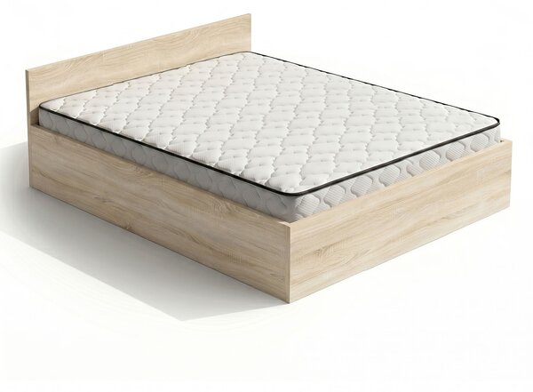 Ak furniture Dvoulůžková postel Trento 160x200 se zvedacím roštem a matrací dub Sonoma