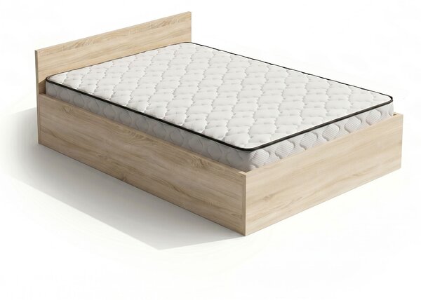 Ak furniture Jednolůžková postel Trento 120x200 se zvedacím roštem a matrací dub Sonoma