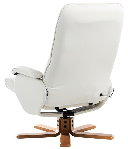 Masážní křeslo RELAXPRO s podnožkou Umělá kůže Krémově bílá