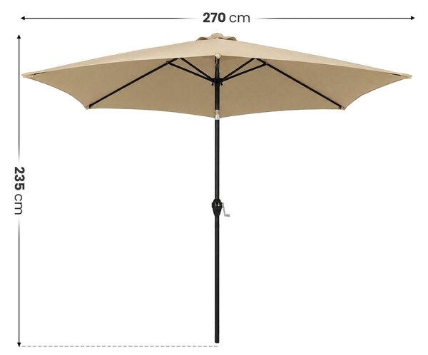 Ak furniture Zahradní slunečník ORIENT 270 cm béžový