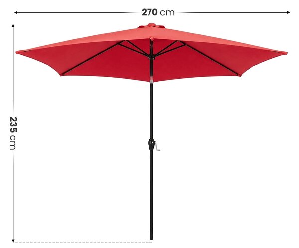 Ak furniture Zahradní slunečník ORIENT 270 cm červený