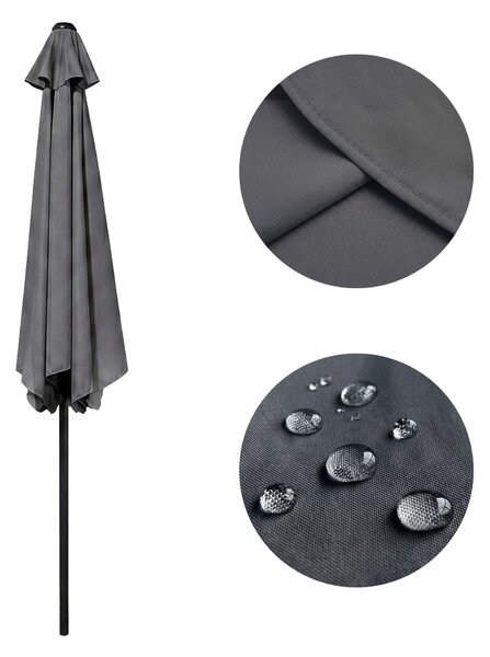 Ak furniture Zahradní slunečník ORIENT 270 cm tmavě šedý