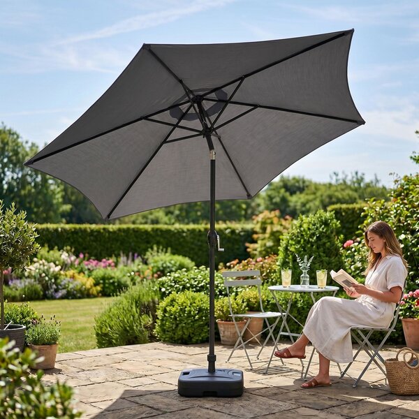 Ak furniture Zahradní slunečník ORIENT 270 cm tmavě šedý