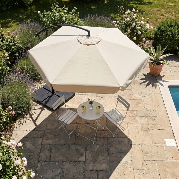 Ak furniture Zahradní slunečník CYNIA s boční nohou 300 cm béžový