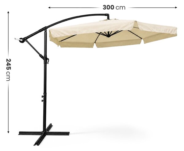 Ak furniture Zahradní slunečník CYNIA s boční nohou 300 cm béžový