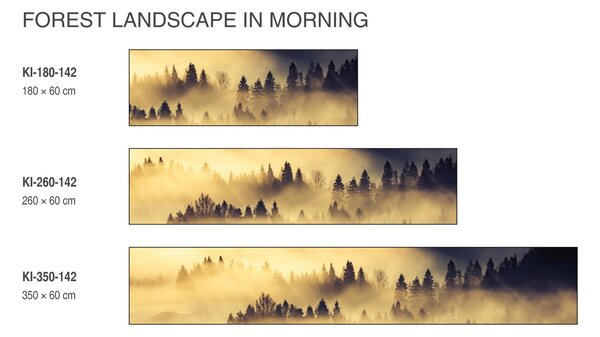 DIMEX | Fototapeta do kuchyně Lesní krajina KI-180-142 | 180 x 60 cm | černá, žlutá