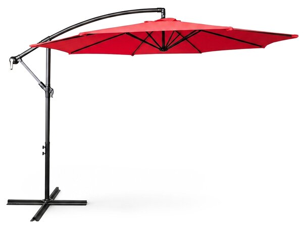 Ak furniture Zahradní slunečník ASTER s boční nohou 300 cm červený