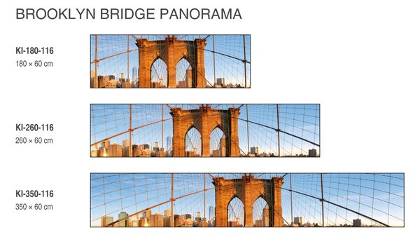 DIMEX | Fototapeta do kuchyně Brooklyn Bridge KI-180-116 | 180 x 60 cm | modrá, oranžová, hnědá
