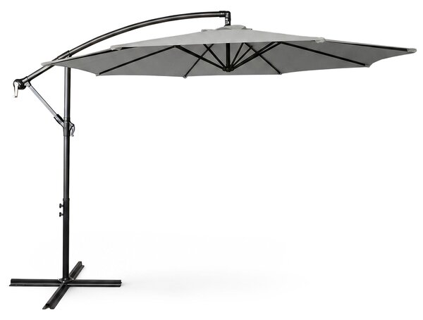 Ak furniture Zahradní slunečník ASTER s boční nohou 300 cm světle šedý