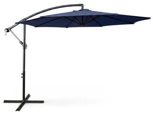 Ak furniture Zahradní slunečník ASTER s boční nohou 300 cm tmavě modrý