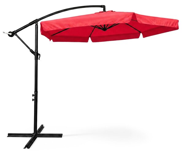 Ak furniture Zahradní slunečník CYNIA s boční nohou 300 cm červený