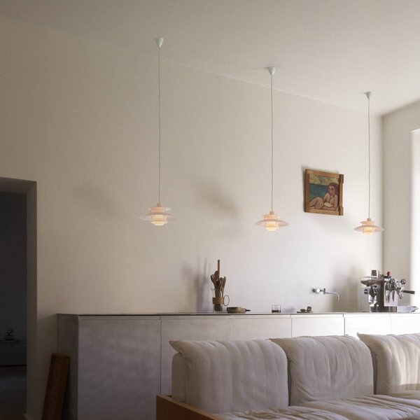 Louis Poulsen Závěsné světlo PH 5 320, opálově bílé, E14, stmívatelný, Bílá / opál, Obývací pokoj / jídelna, Plast, Design