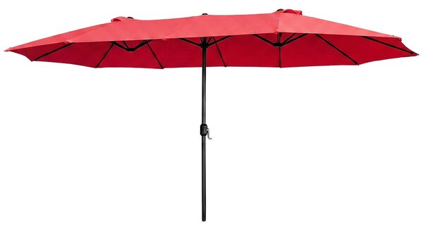 Ak furniture Dvojitý zahradní slunečník TILIA 460x270 cm červený