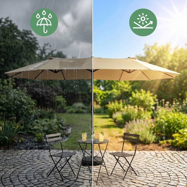 Ak furniture Dvojitý zahradní slunečník TILIA 460x270 cm béžový