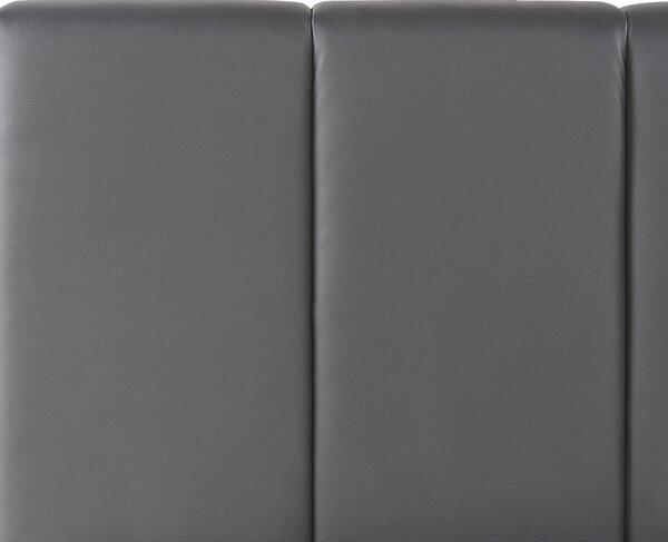 Postel s úložným prostorem DREUX Umělá kůže Tmavě šedá 180 x 200 cm