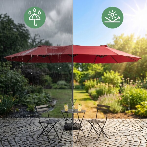 Ak furniture Dvojitý zahradní slunečník TILIA 460x270 cm červený