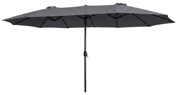 Ak furniture Dvojitý zahradní slunečník TILIA 460x270 cm tmavě šedý