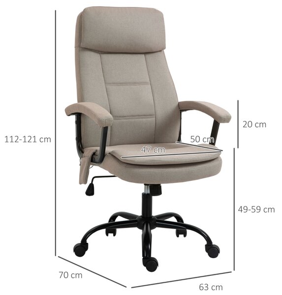 Masážní kancelářská výškově nastavitelná otočná židle, ergonomická, béžová 63 x 70 x 112-121 cm 921-308BG