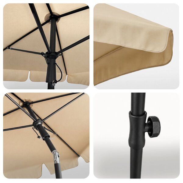 Ak furniture Zahradní slunečník FLOKS 200x125 cm béžový