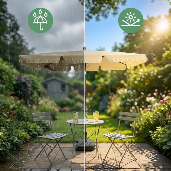 Ak furniture Zahradní slunečník FLOKS 200x125 cm béžový