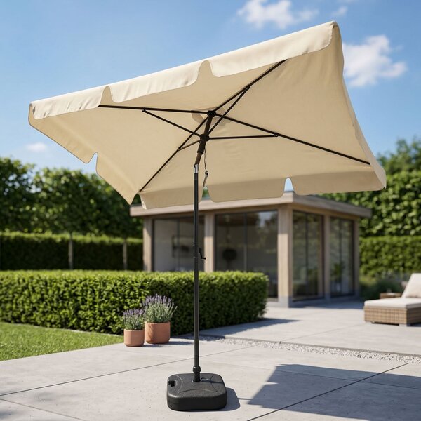 Ak furniture Zahradní slunečník FLOKS 200x125 cm béžový