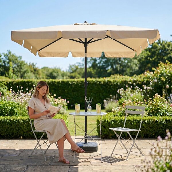 Ak furniture Zahradní slunečník FLOKS 200x125 cm béžový