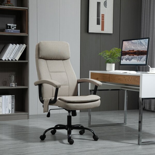 Masážní kancelářská výškově nastavitelná otočná židle, ergonomická, béžová 63 x 70 x 112-121 cm 921-308BG