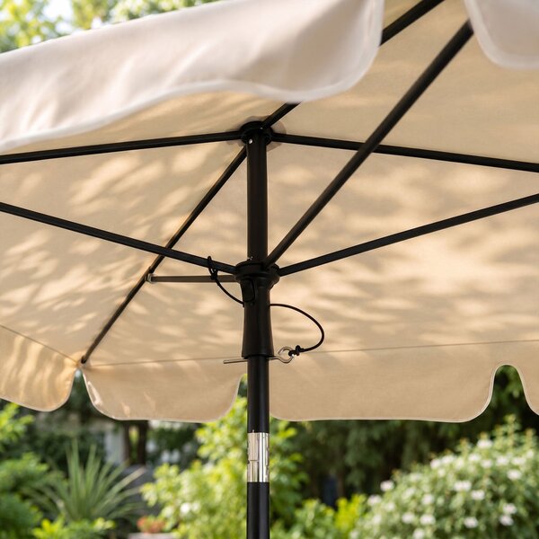 Ak furniture Zahradní slunečník FLOKS 200x125 cm béžový
