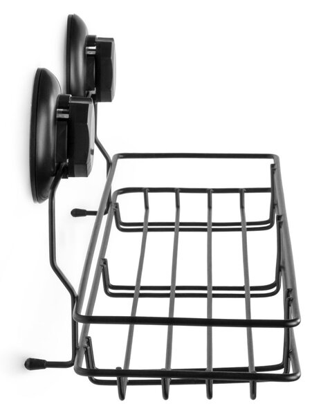 Polička pod zrcadlo Compactor Bestlock Black s přísavkami - bez vrtání, nosnost až 12 kg