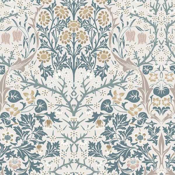 Vliesová tapeta na zeď, béžová, šedá, květiny, listy, 140505, William Morris at Home vol. 2