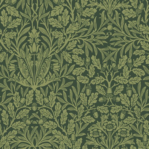 Vliesová tapeta na zeď, zelená, květiny, listy, 140490, William Morris at Home vol. 2