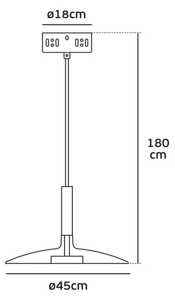 VK Light Pia LED závěsné svítidlo Ø350 mmČerná
