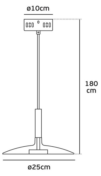 VK Light Pia LED závěsné svítidlo Ø350 mmČerná