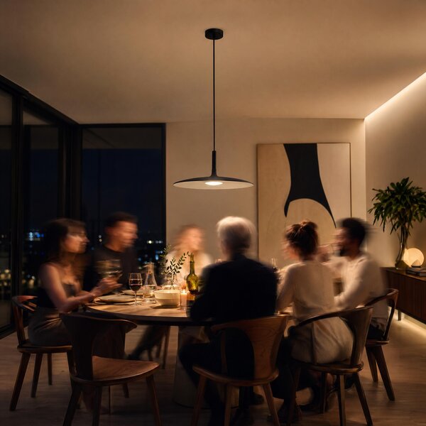 VK Light Pia LED závěsné svítidlo Ø350 mmČerná