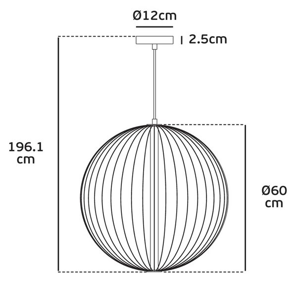 VK Light Polla LED závěsné svítidlo ČernáØ600 mm
