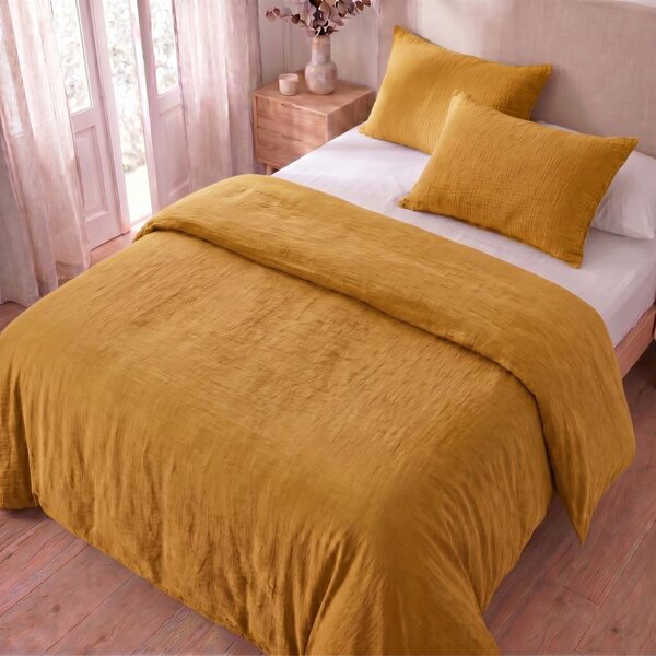 Kvalitex Mušelínové povlečení žluté 1x 140/200, 1x 70/90cm