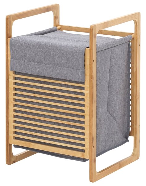 Koš na prádlo s omyvatelnou taškou, bambus / polyester, 40 x 35 x 60,5 cm 850-151