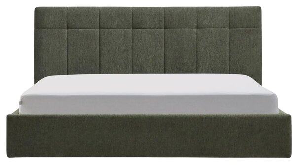 Kave Home Zelená dvoulůžková postel Darnela 180 x 200 cm s úložným prostorem