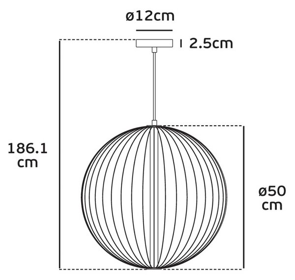 VK Light Polla LED závěsné svítidlo ČernáØ600 mm