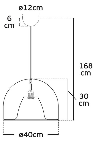 VK Light Kimi E27 závěsné svítidlo Ø500x370 mmČerná