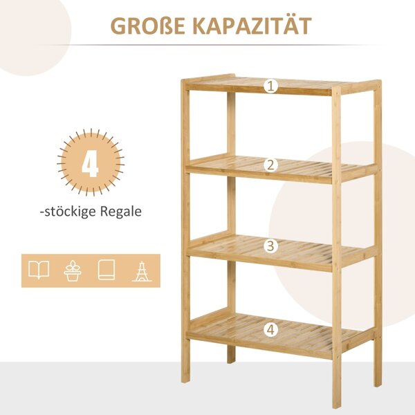 Bambusový regál 4 police 62 x 33 x 112 cm 838-205