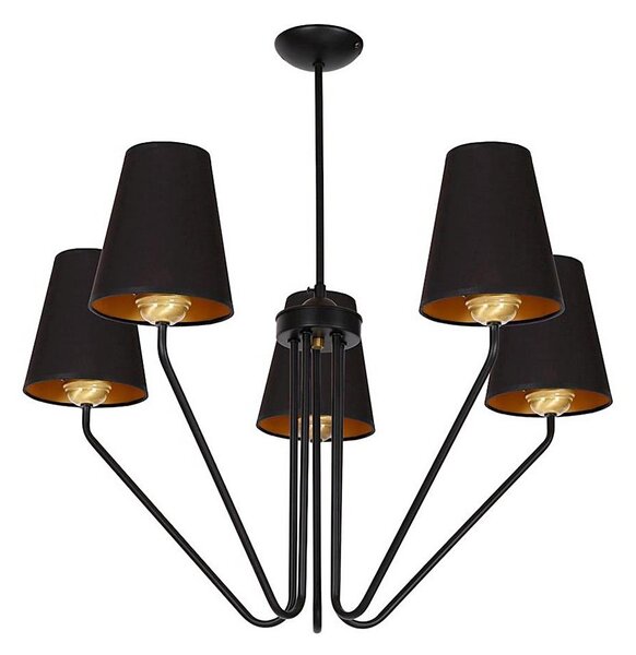 Lustr na tyči VICTORIA 5xE27/60W/230V černá