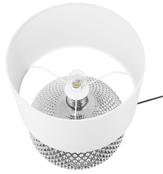 Stolní lampa MADON Sklo Stříbrná