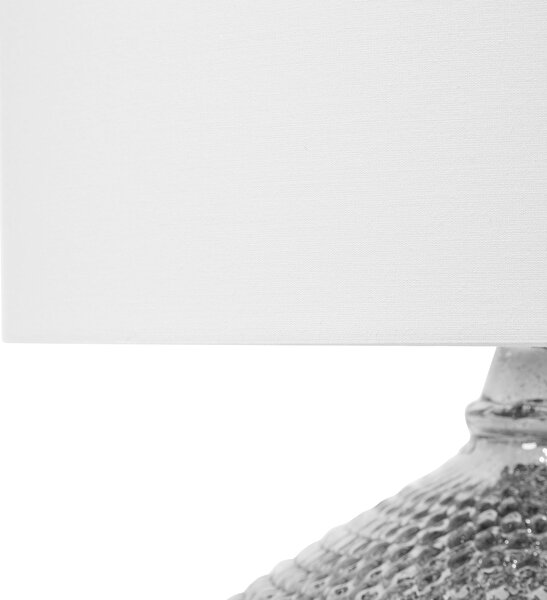 Stolní lampa MADON Sklo Stříbrná