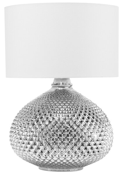 Stolní lampa MADON Sklo Stříbrná
